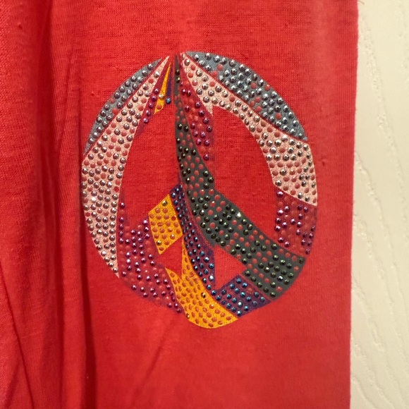 VTG Y2K Victoria Secret Pink Peace Sign Flare Leg Track Pants Size XS. - Picture 4 of 7